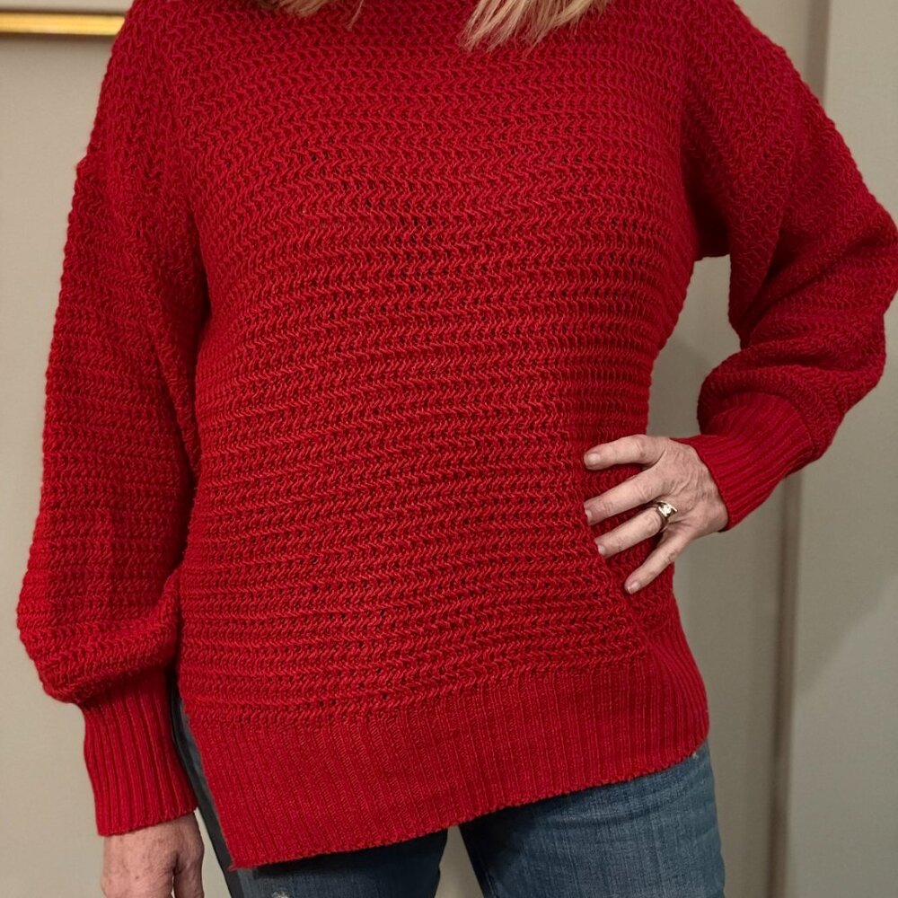Cozy Red Turtleneck Sweater for Women
